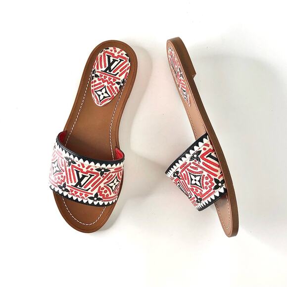 Louis Vuitton Crafty Lock It LV Monogram Slides Mules Flats Sandals 36 - Picture 2 of 11